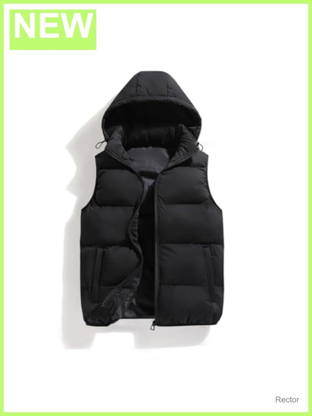 Men's Puffer Vest Removable Hood Sleeveless Zip Winter Warm Outdoor Vest